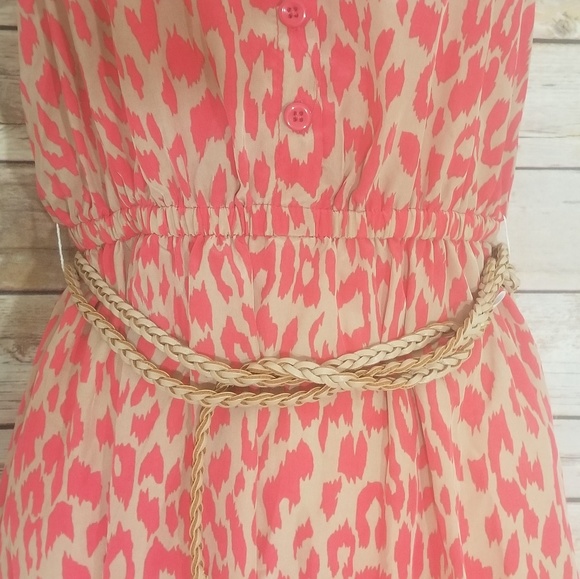 Old Navy Cheetah Dress orange and tan with belt - Picture 6 of 7